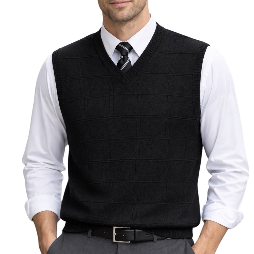 Vintage America Black V-Neck Sweater Vest